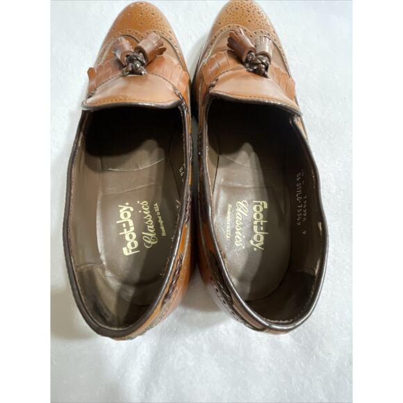 Foot-joy Classics Brown Dress Loafers Tassel Moccasin Made In USA Men’s 10E - Picture 9 of 12